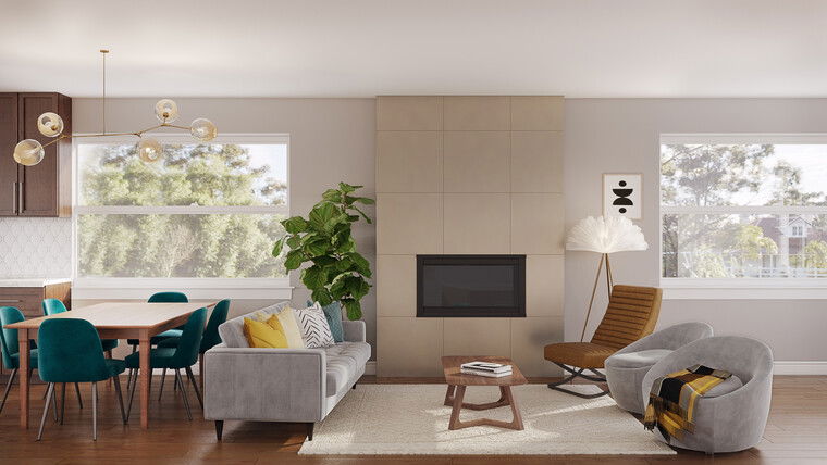 Diseño en línea Contemporáneo Combinado Sala/Comedor por Liliana S. miniatura