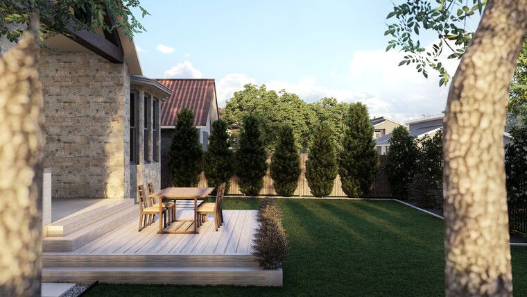 Diseño en línea Patio Transicional por Dusan J. miniatura