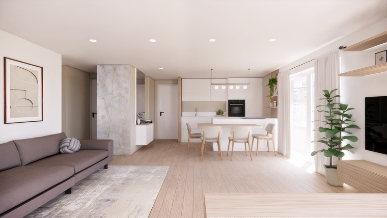 Online design Modern Combined Living/Dining by Francesca B. thumbnail