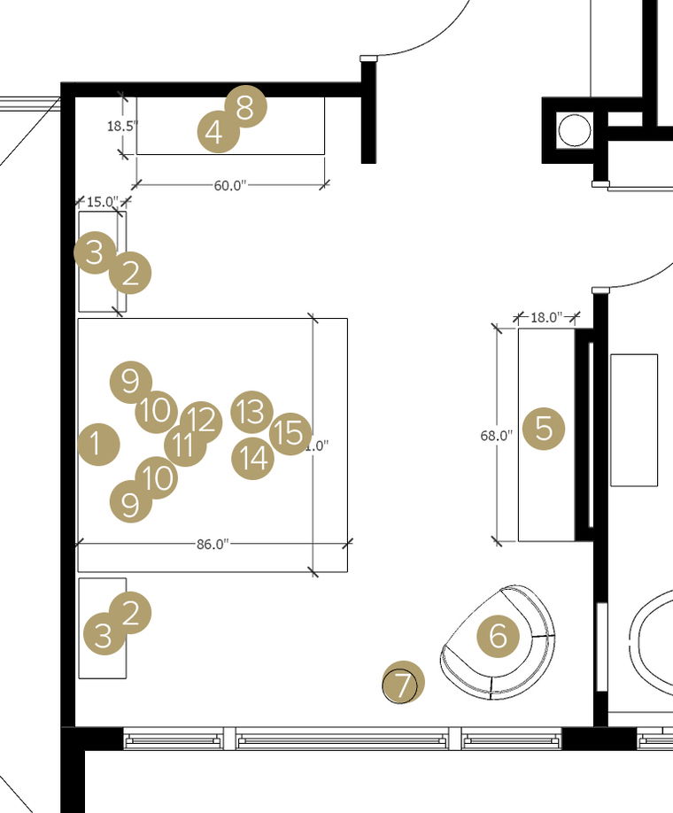 Online Designer Bedroom Floorplan