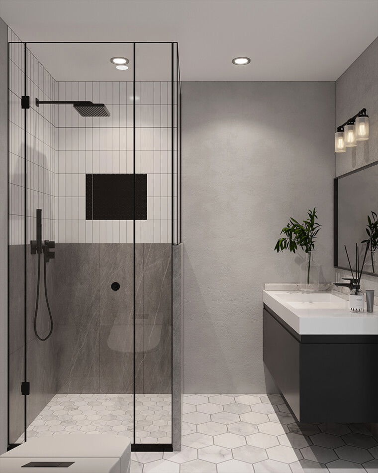 Online design Modern Bathroom by Jessica Z. thumbnail