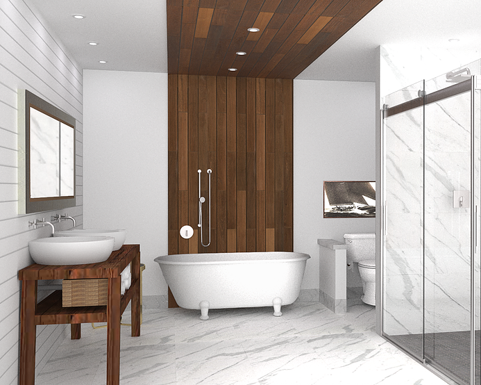Diseño en línea Baño Moderno por Hannah C. miniatura