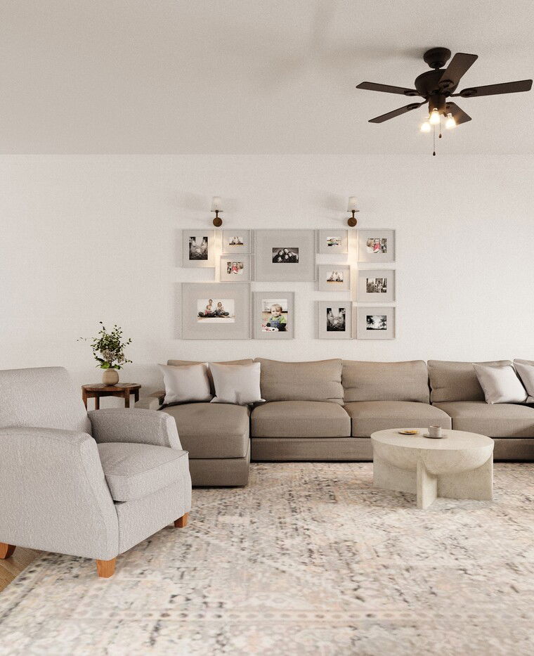 Diseño en línea Sala de Estar Transitional por Karla A. miniatura