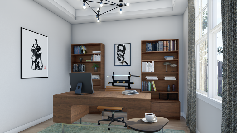 Online design Modern Home Office by Picharat A.  thumbnail