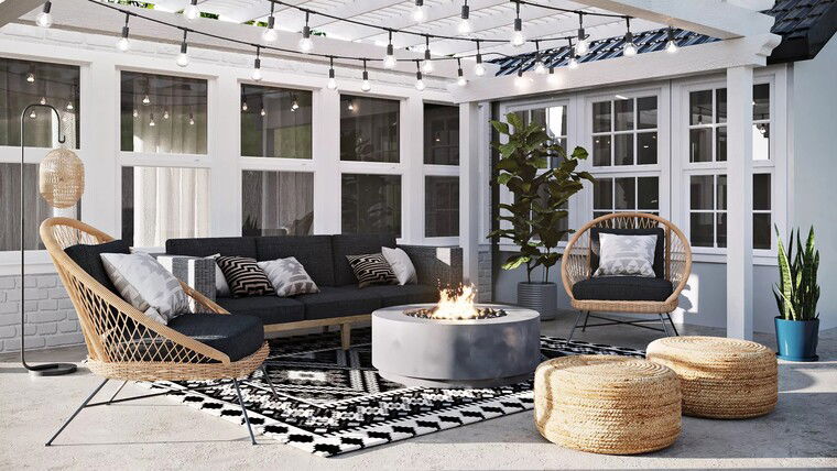 Diseño en línea Patio Moderno por Liliana S. miniatura