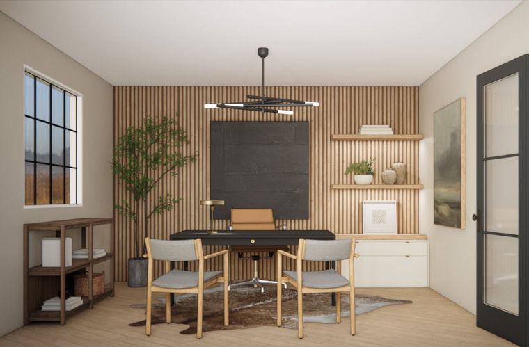 Diseño en línea Oficina Moderna en Casa por Lauren K. miniatura