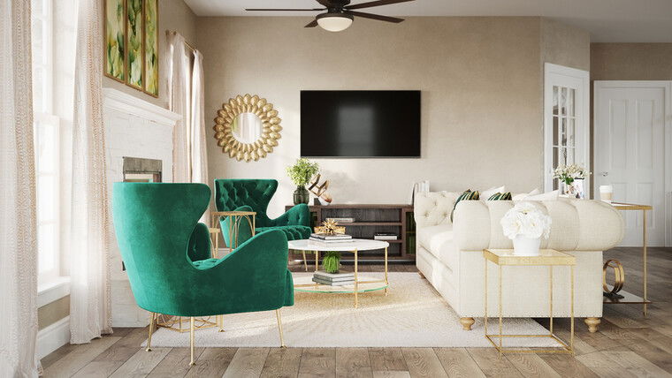 Online design Glamorous Living Room by Tee A. thumbnail