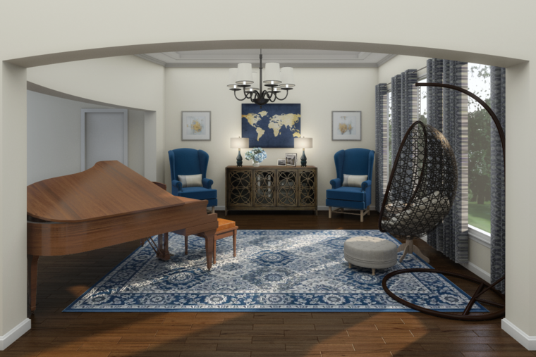 Online design Transitional Living Room by Picharat A.  thumbnail