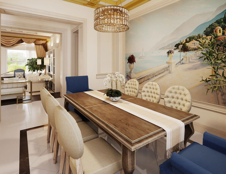 Online design Transitional Combined Living/Dining by Franzi K. thumbnail