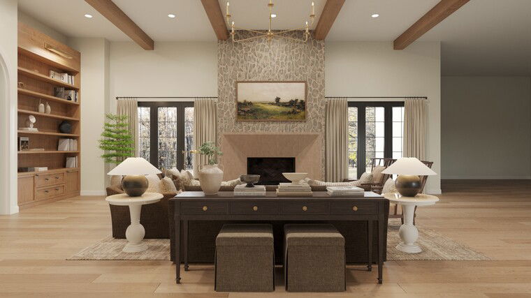 Diseño en línea de sala de estar transitional por Olivia A. miniatura