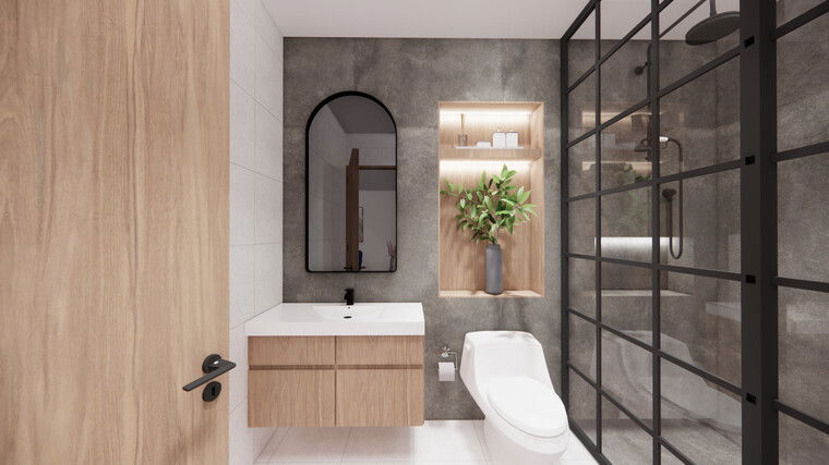 Diseño en línea de Baño Contemporáneo por Sara P. miniatura