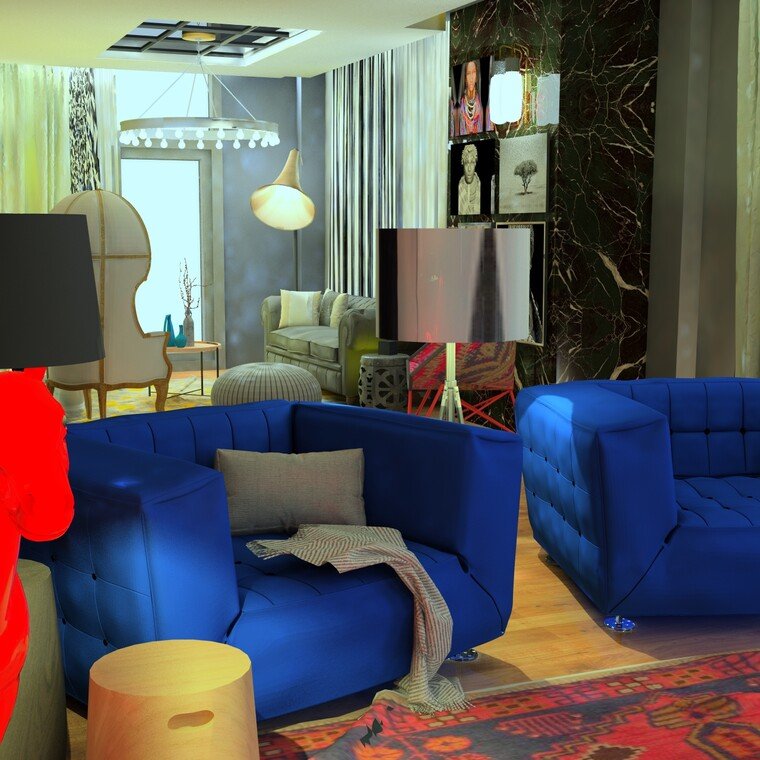 Online design Transitional Living Room by Ahmed E. thumbnail