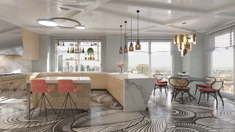 Diseño en línea Cocina contemporánea de Andres S. miniatura