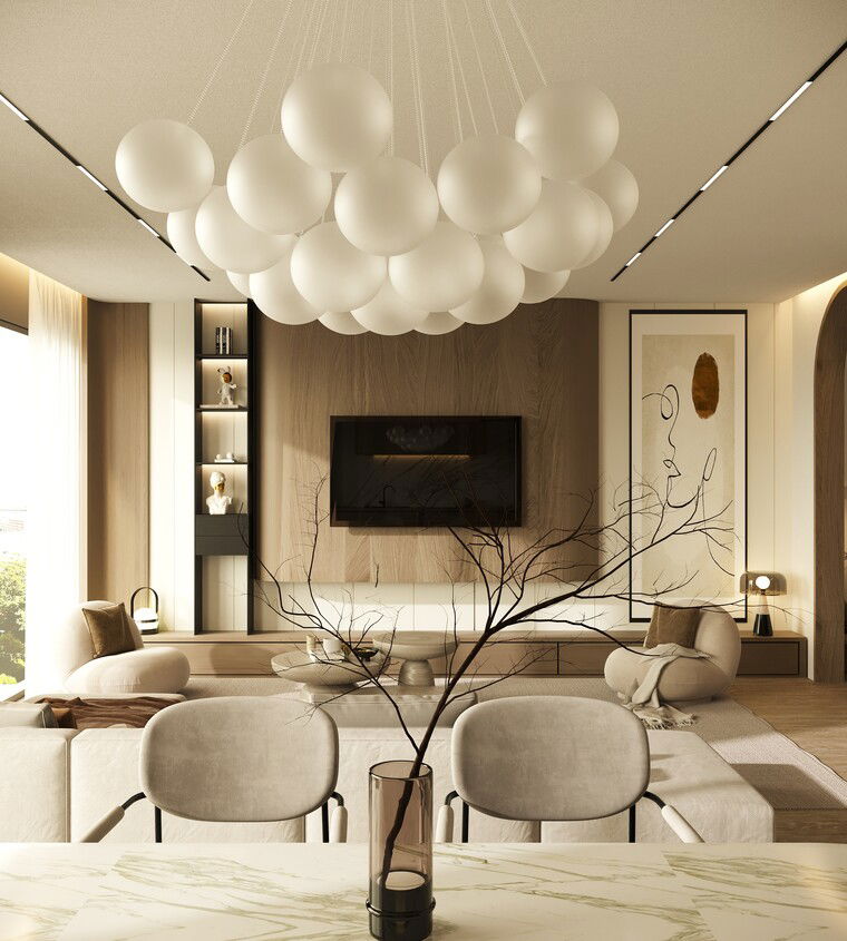 Online design Modern Combined Living/Dining by Pateniah M. thumbnail