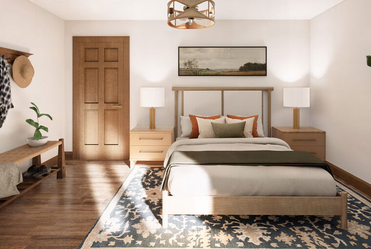Diseño en línea de dormitorio de campo/cabaña por Lara D. miniatura