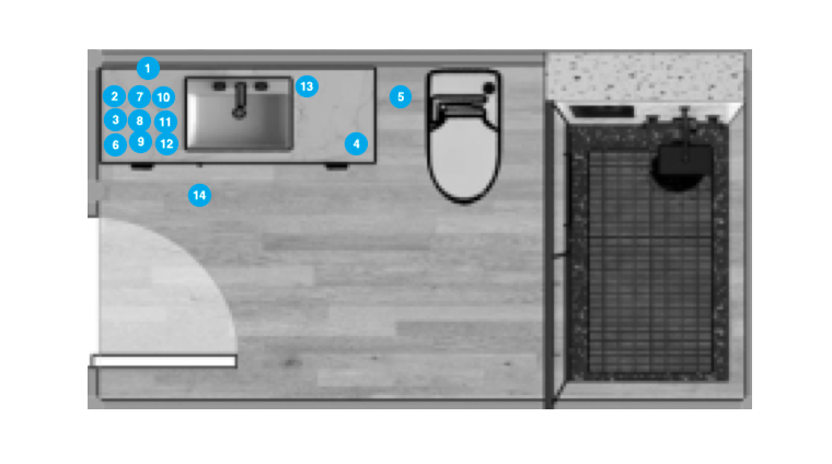 Online Designer Bathroom Floorplan