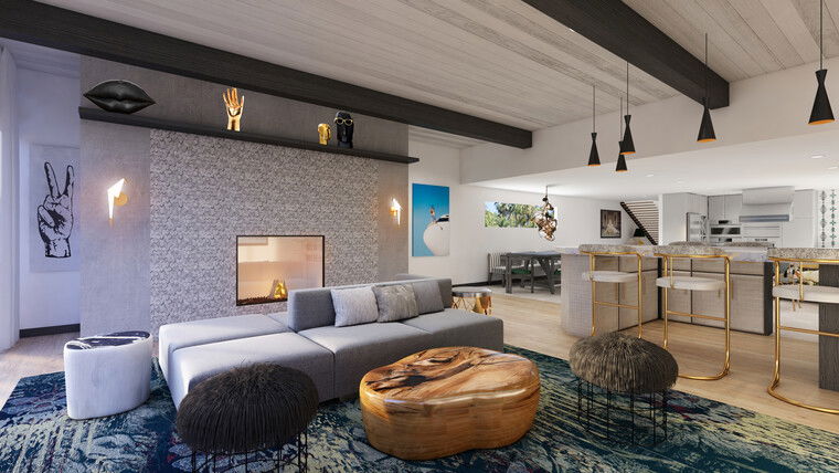 Diseño en línea Sala de Estar Contemporánea por Lauren B. miniatura