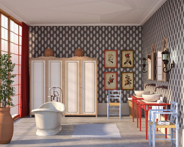 Diseño en línea de Baño Ecléctico por Mangi B. miniatura