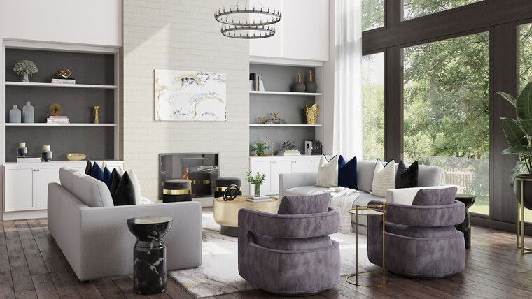 Online design Glamorous Living Room by Shameika B. thumbnail