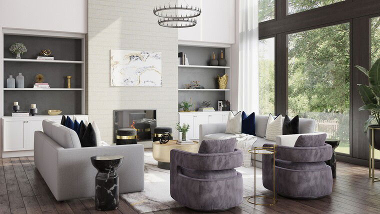 Diseño en línea Sala de Estar Glamourosa por Shameika B. miniatura