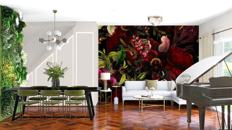 Diseño en línea de sala/comedor combinado glamuroso por Laura S. miniatura