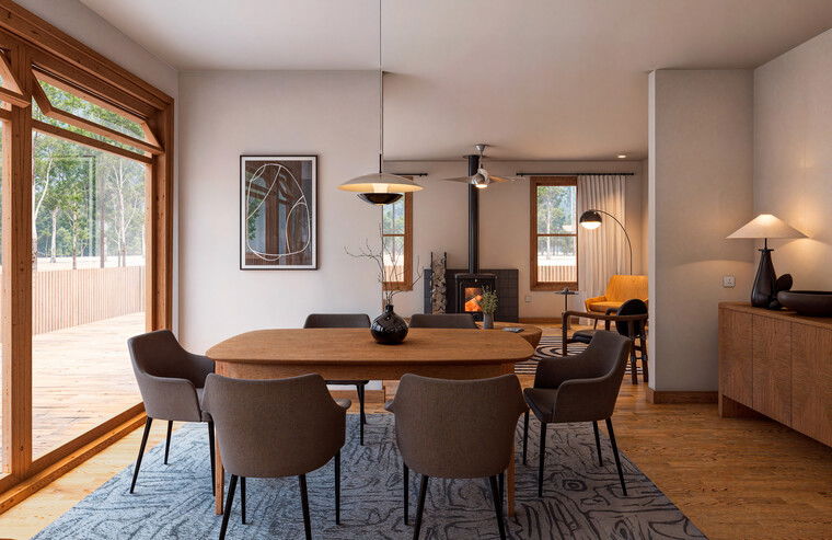 Diseño en línea Sala-Comedor contemporánea de Irene W. miniatura
