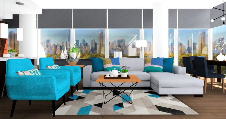 Online design Modern Living Room by Nor Aina M. thumbnail