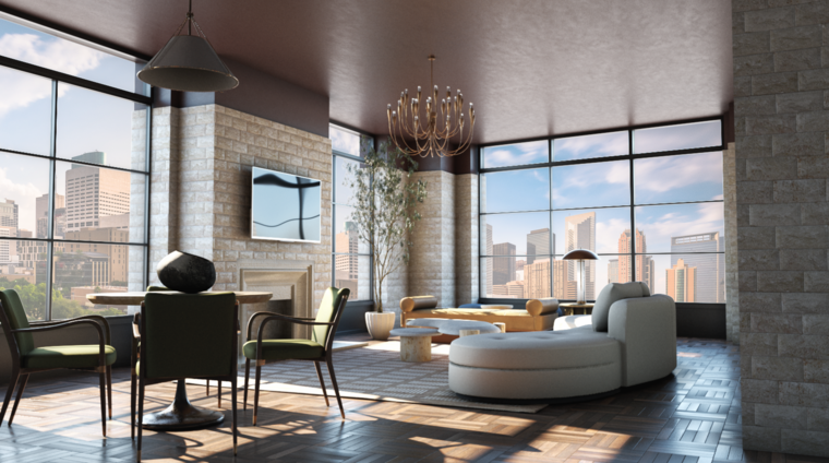 Online design Transitional Combined Living/Dining by Belal H. thumbnail