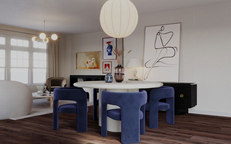 Online design Eclectic Combined Living/Dining by Thoraya A. thumbnail