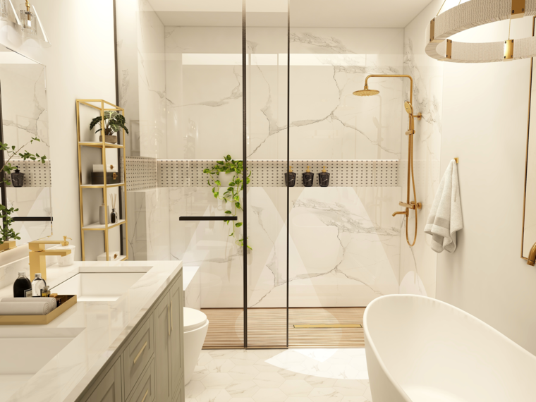 Online design Modern Bathroom by Kamila A. thumbnail
