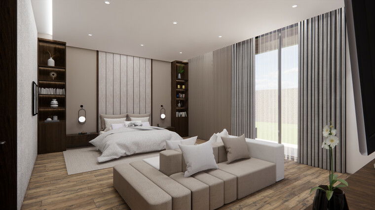 Diseño en línea de Dormitorio Contemporáneo por Sara P. miniatura