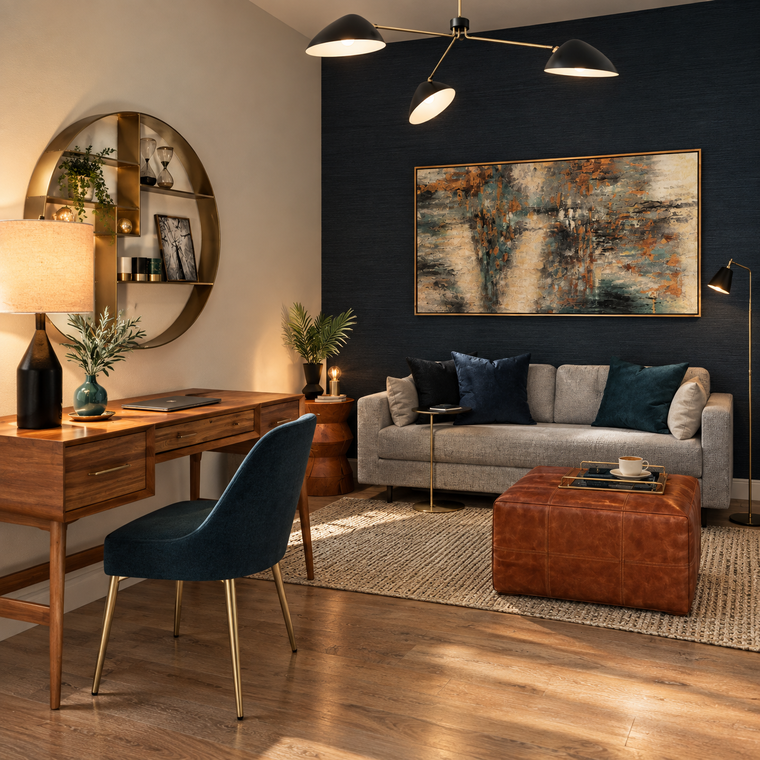 Diseño en línea Oficina contemporánea en casa por Vale G. miniatura