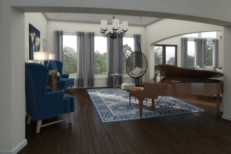 Online design Transitional Living Room by Picharat A.  thumbnail