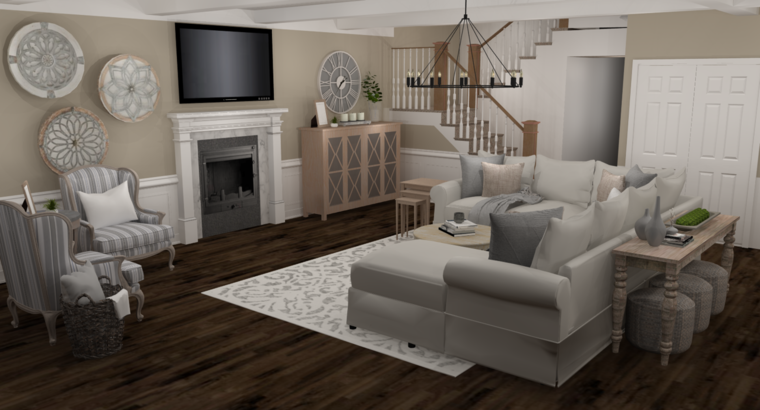 Online design Transitional Combined Living/Dining by Amber K. thumbnail