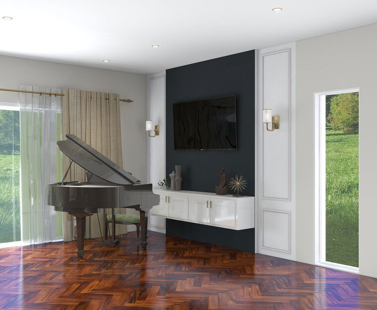 Diseño en línea de sala/comedor combinado glamuroso por Laura S. miniatura