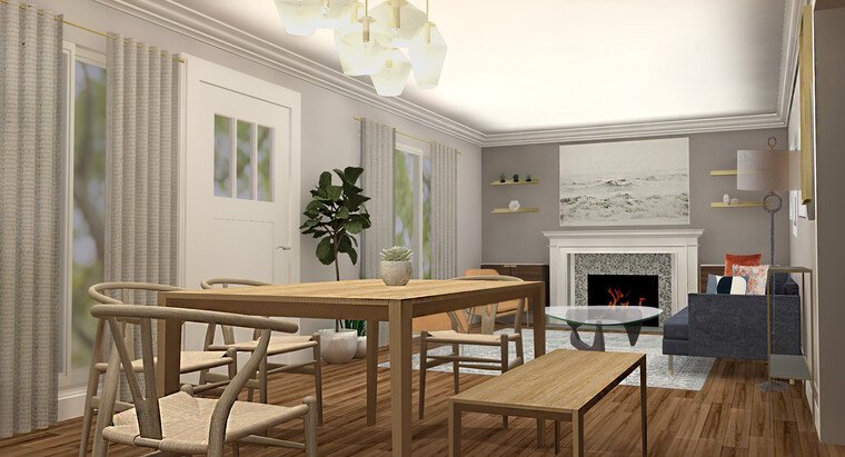 Online design Contemporary Combined Living/Dining by Ani K. thumbnail