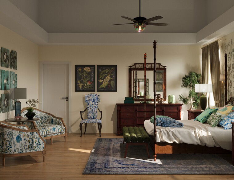 Online design Traditional Bedroom by Sahar M. thumbnail