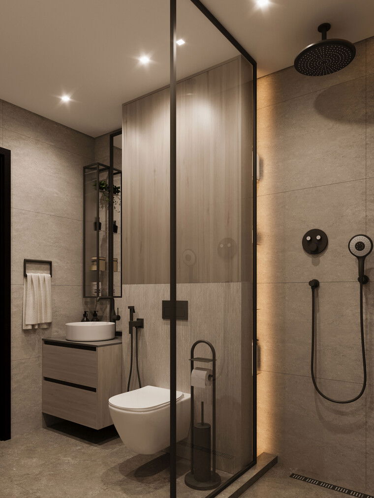 Online design Modern Bathroom by Sophio J. thumbnail