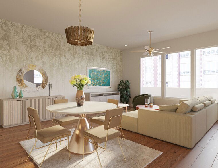 Online design Glamorous Combined Living/Dining by Sahar M. thumbnail