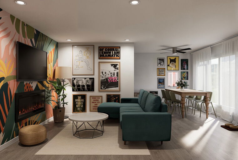 Diseño en línea Eclectic Combinado Sala/Comedor por Milana M. miniatura
