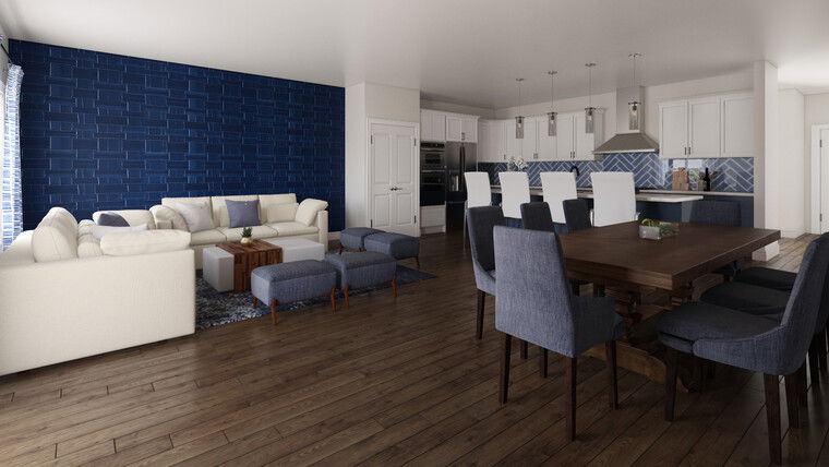 Diseño en línea Sala de estar / Comedor combinado contemporáneo por Milana M. miniatura