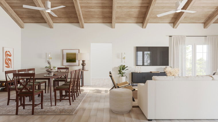 Diseño en línea de Sala de Estar/Comedor Ecléctica Combinada por Nicholas M. miniatura