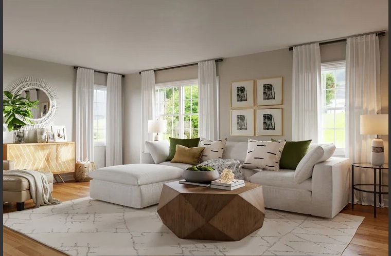 Diseño en línea Sala de Estar Transitional por Rachel H. miniatura