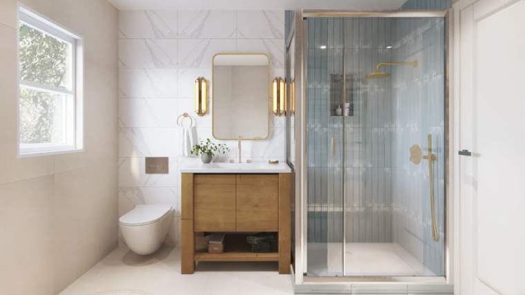 Diseño en línea baño contemporáneo por Nada M. thumbnail