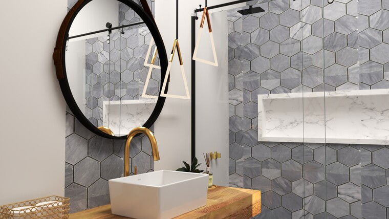 Online design Modern Bathroom by Yasmin C. thumbnail