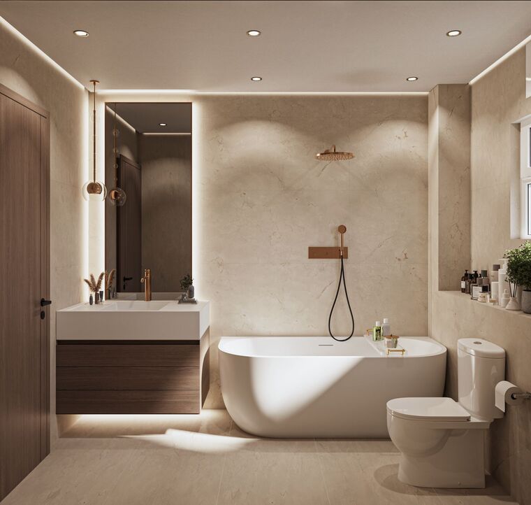 Online design Modern Bathroom by Sahar M. thumbnail