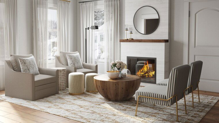 Online design Transitional Living Room by Aishwarya G. thumbnail