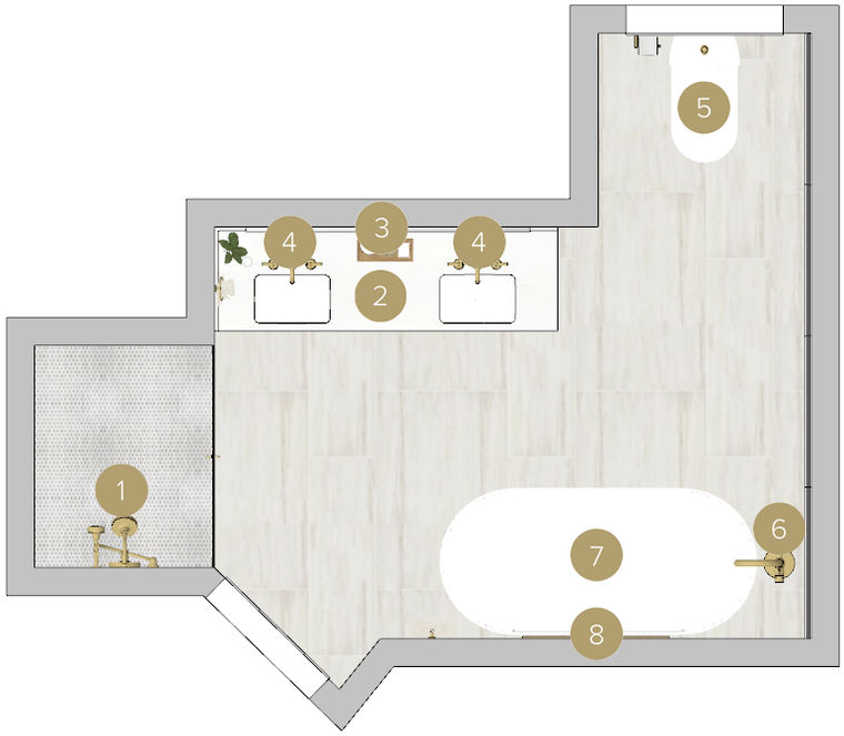 Online Designer Bathroom Floorplan