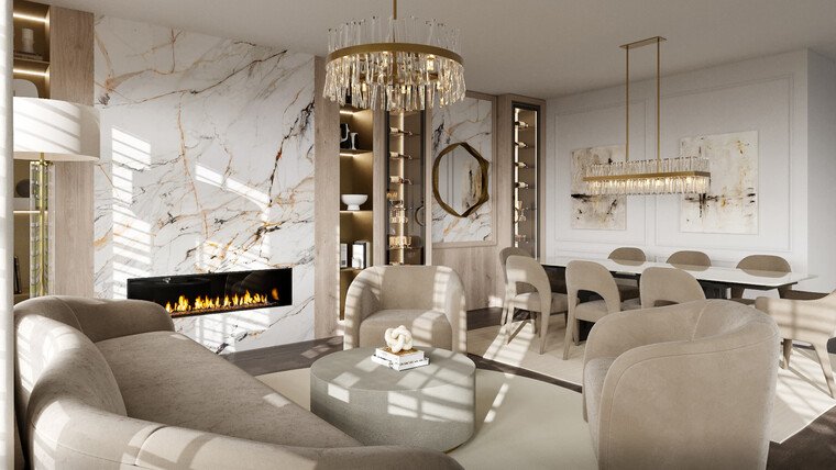 Online design Glamorous Combined Living/Dining by Erika F. thumbnail