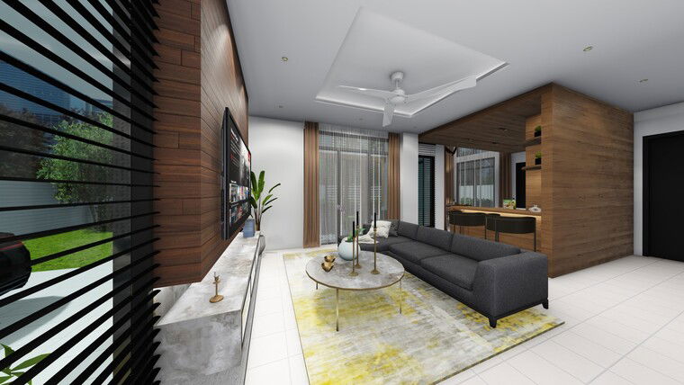 Diseño en línea Sala de Estar Transicional por Fatehah N. miniatura
